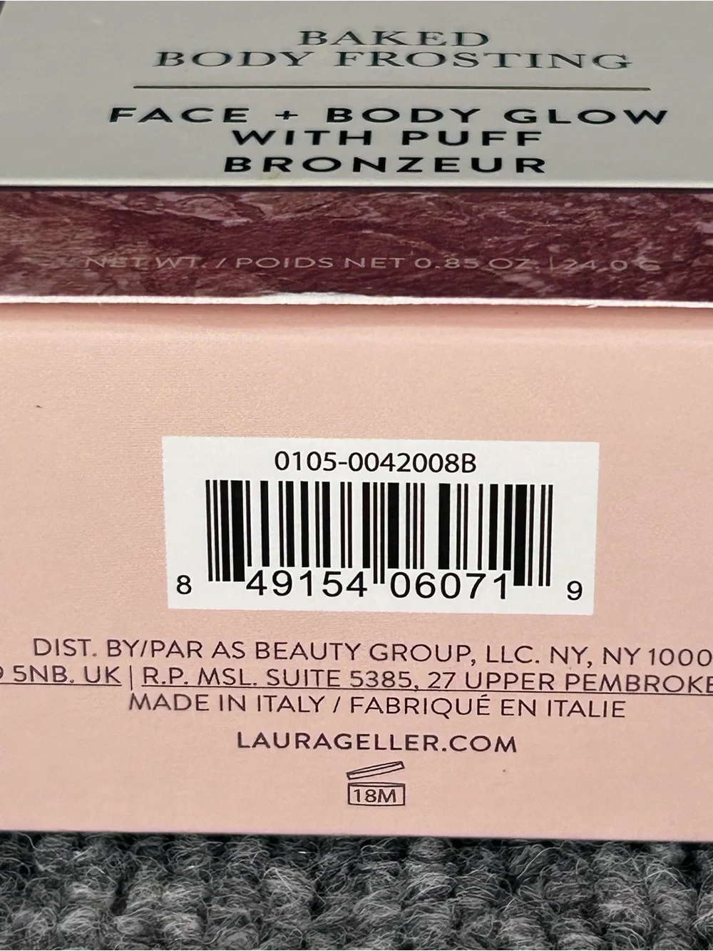 Laura Geller Baked Body Frosting Face & Body Glow w Puff in Tahitian Ginger NIDB